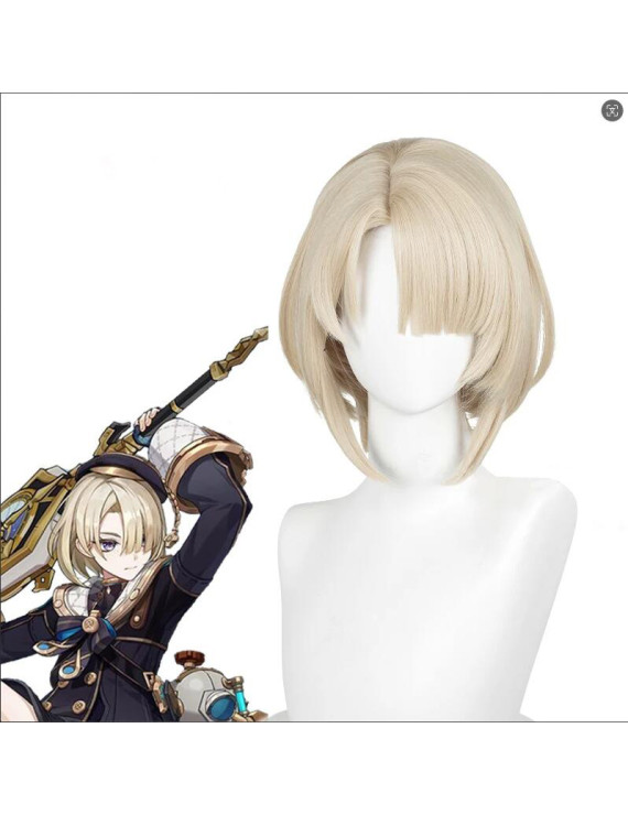 Genshin Impact Freminet Golden short styled Cosplay wig 30 cm