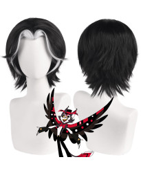 Hazbin Hotel Husk Black Short Cosplay Wig