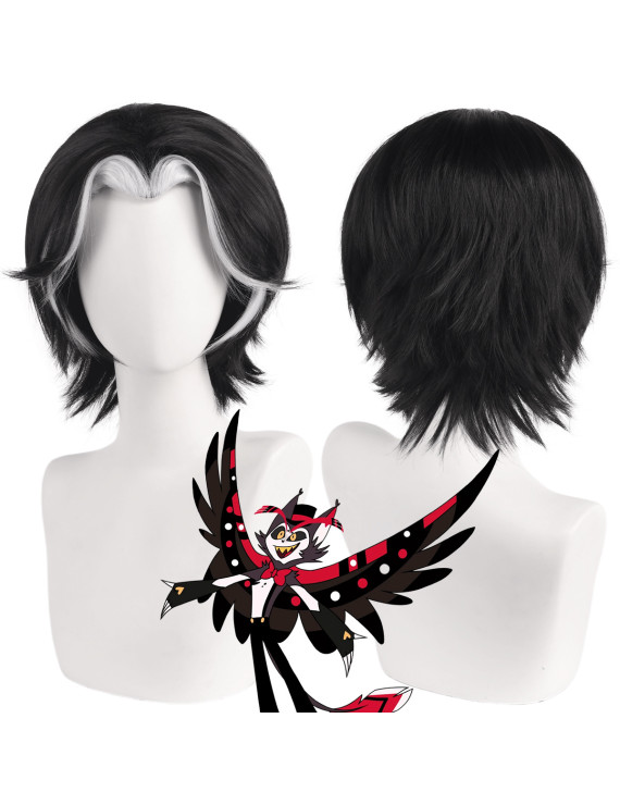 Hazbin Hotel Husk Black Short Cosplay Wig