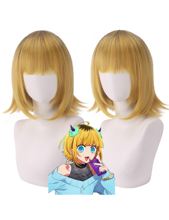 OSHI NO KO MEM CYO Yellow Short Cosplay Wig