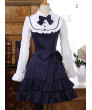 Vintage Inspired Ruffle Lolita Dress with Long Sleeves