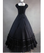 Exquisite Black and White Layered Ruffle Gothic Lolita Maxi Dress