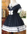 Classic Lolita Dresses Vintage Navy Lolita Dress with Bow