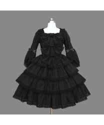 Tailor-made Classic black gothic lolita style dress