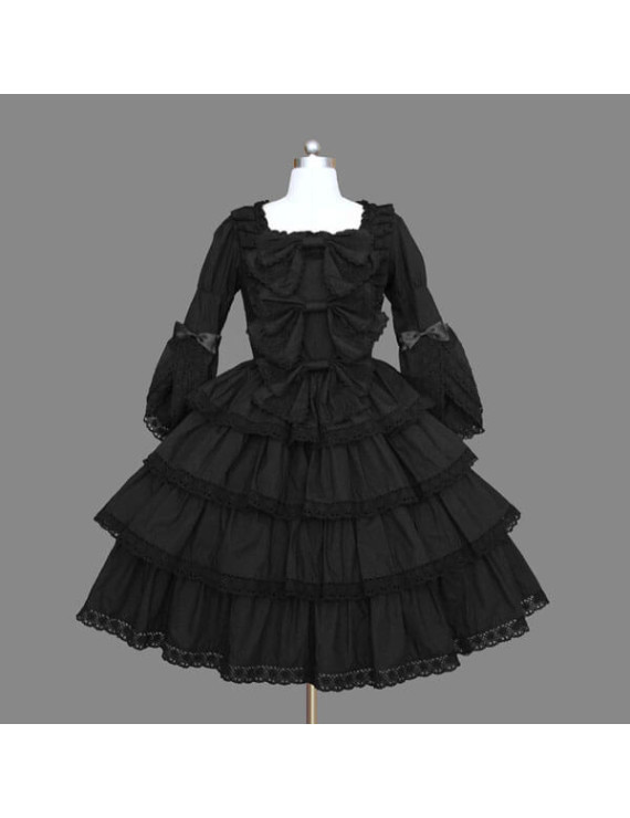 Tailor-made Classic black gothic lolita style dress