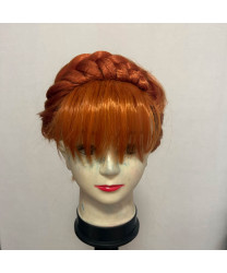 Frozen Princess Anna Coronate Highlight Bun Brown Cosplay Hair Wig