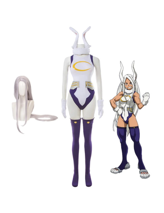 My Hero Academia Miruko Mirko Jumpsuit Cosplay Costume + Wig