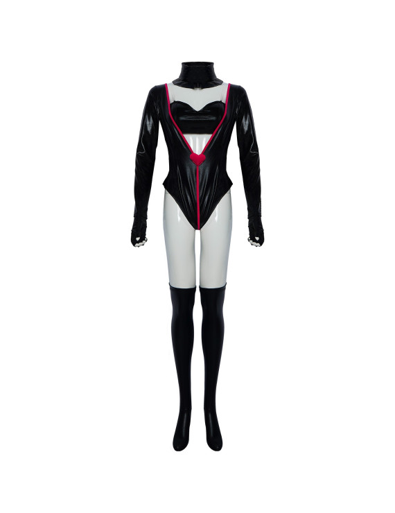 Hazbin Hotel Angel Dust PU Bodysuit cosplay costume 