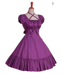 Sweet Lolita Style Burgundy Short Sleeve OP Dress