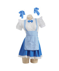 Summer Vibes Blue Checkered Maid Swimwear Cosplay Costume