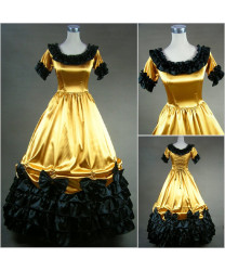 Victorian era yellow Lolita jumpsuit with steel ring support as a gift