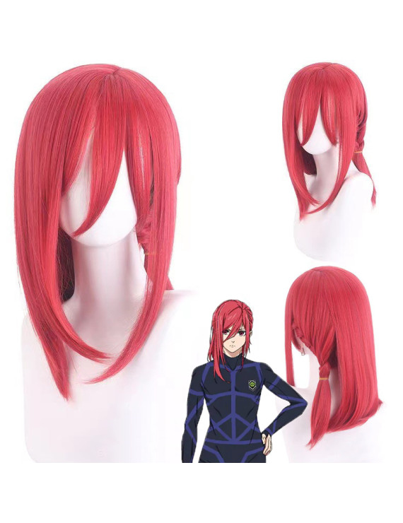 Blue Lock Chigiri Hyoma Red Long Cosplay Wig