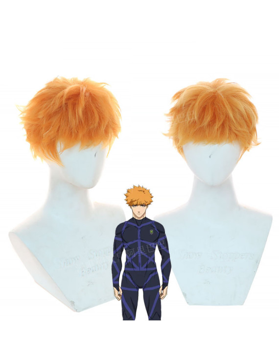 Blue Lock Kunigami Orange Short Rensuke Cosplay Wig