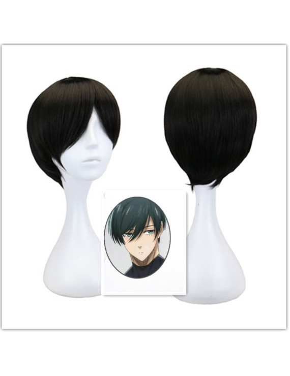 Blue Lock Rin Itoshi Black Short Cosplay Wig