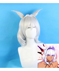 Fate Grand Order Lancer Caenis Grey Short Cosplay Wig+ ears