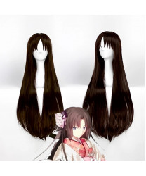 Fate grand order Saber Shiki Ryougi 80cm Black Straight Cosplay Wig