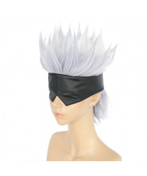 Jujutsu Kaisen Gojo Satoru Grey Short Cosplay Wig with Patch