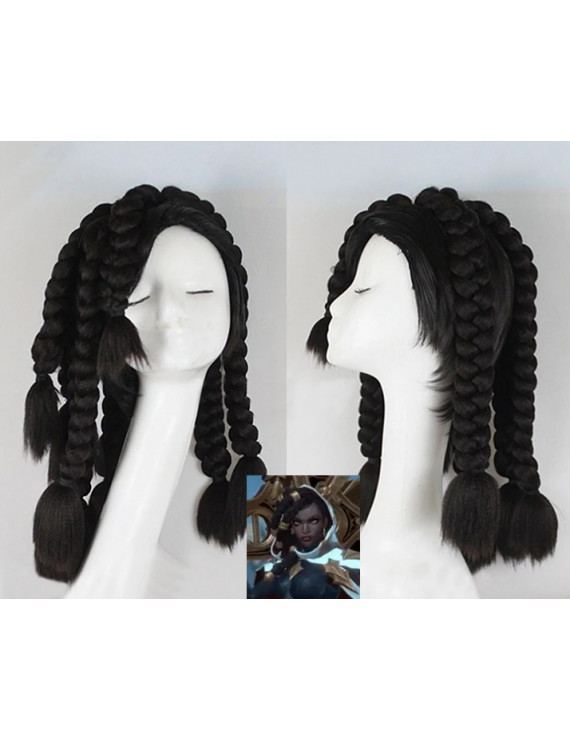 LOL Senna the Redeemer Black Short Cosplay Wig