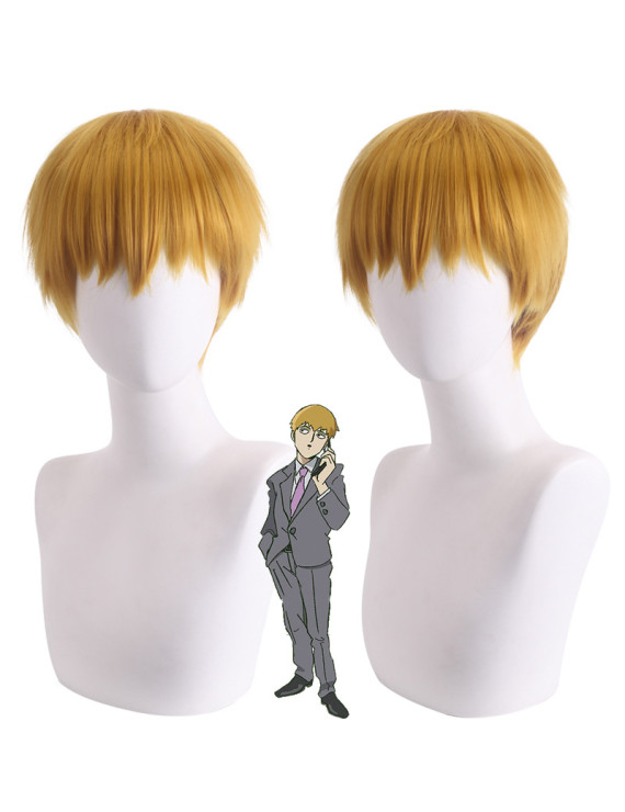 Mob Psycho 100 reigen arataka  Yellow Short Cosplay Wig