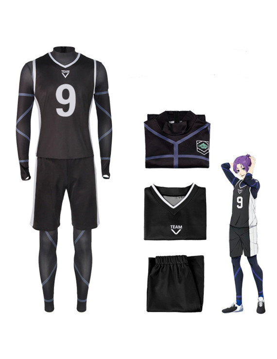 Blue Lock Seishiro Nagi Reo Mikage Black No. 9 11 Cosplay Costumes