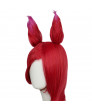 LOL Xayah Wig Fire Red Straight Wig High Temperature Silk Wig