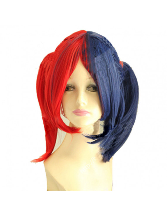 Harley Quinn Wig Arkham City Harley Quinn Red Blue Cosplay Wig