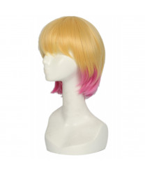 Gwenpool Orange Styled Wig With Pink Pony Tail Cosplay Wig