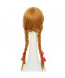 Halloween Annabelle Wig The Conjuring Cosplay Costume Long Light Brown Double Tails Hair Accessories