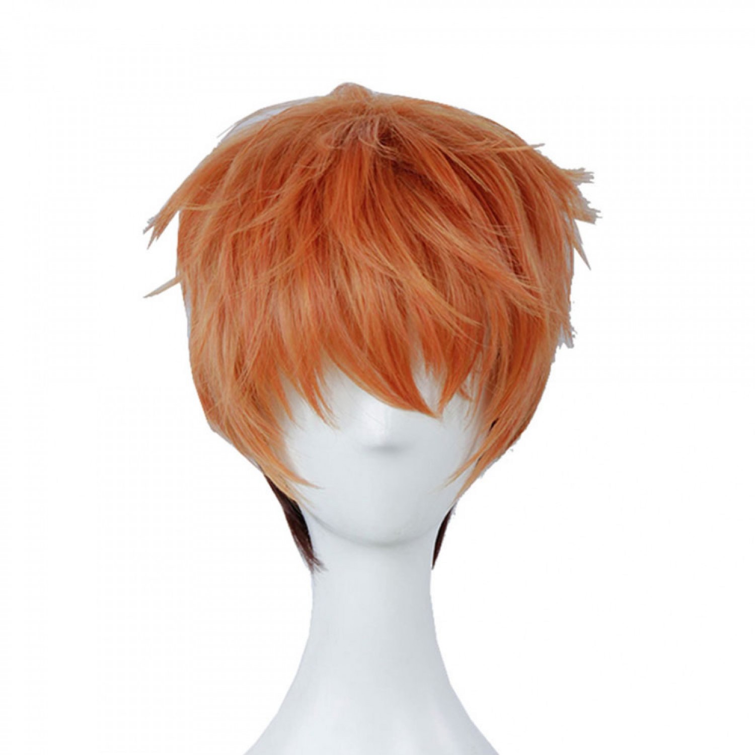 short orange cosplay wig