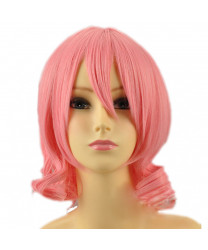 Fairy Tail Aries Cosplay Wig Synthetic Pink Short Curly Anime Styled Wig