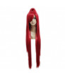 Erza Scarlet Wig Fairy Tail Erza Scarlet Cosplay Long Red Straight Wig With Single Pony Tail