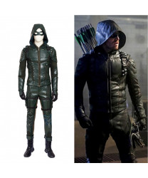 Halloween Cosplay Arrow Season 5 Oliver Queen PU Costume