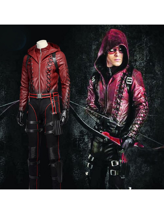 Halloween Cosplay Red Arrow Roy Harper PU Role Cosplay Costume