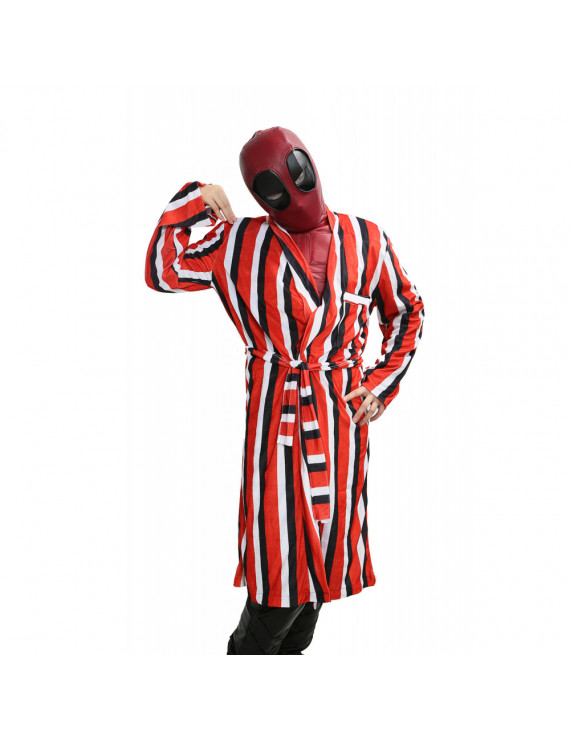 Deadpool Striped Bathrobe Thin Loose Bathrobe Cosplay Costume