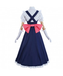 Dragon Maid Kobayashi-san Costume Navy Blue Lady Apron Pinafore Outfit