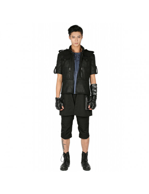 Final Fantasy XV Prince Noctis Cosplay Costume Jet Black Full Set Outfits for Cosplay Halloween