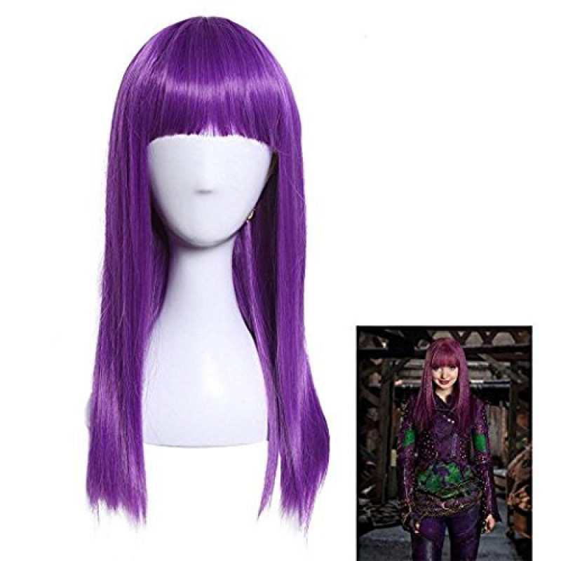 Disney Descendants 2 Mal Purple Long Staight Cosplay Wig ( free ...