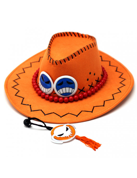 West Cowboy Hat for One Piece Portgas·D Ace Cosplay Accessories ( free ...