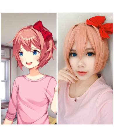 Doki Doki Literature Club Sayori Pink Cosplay Wig Free Shipping 18 99