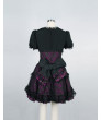 Black Cotton Short Sleeve Bow Square-collar Gothic Lolita Dress