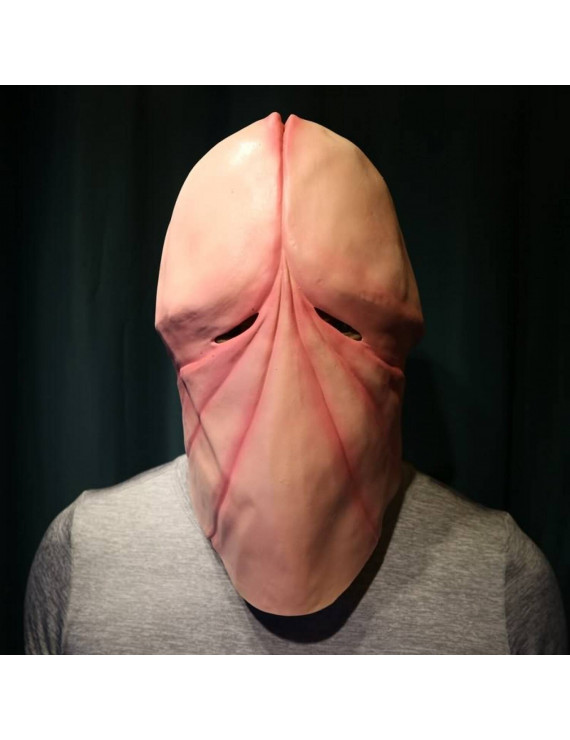 Funny Natural Latex Penis Dick Head Full Face Cosplay Mask Free