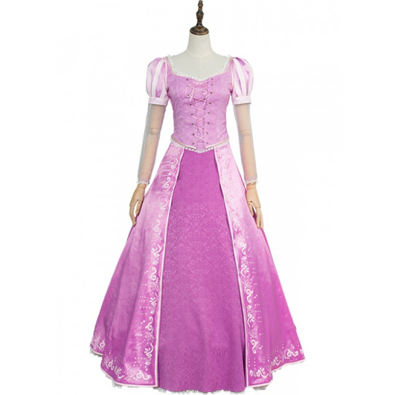 Disney Tangled Rapunzel Princess Rapunzel Long Dress Cosplay Costume ...