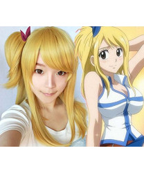 Fairy Tail Lucy Heartfilia Heat Resistant Fiber Blonde Anime Cosplay Wigs