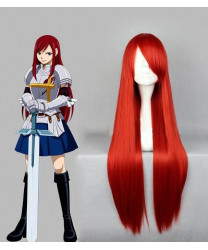 Fairy Tail Erza Scarlet Heat Resistant Fiber Red Anime Cosplay Wigs