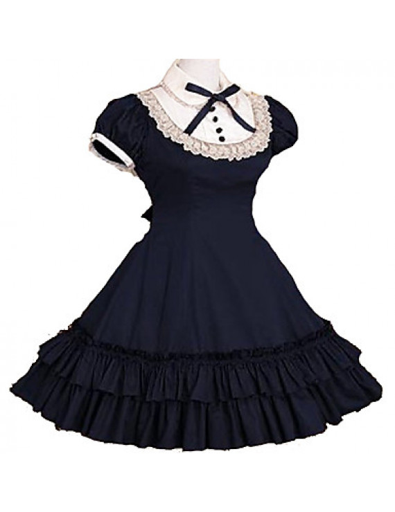 Gothic Lolita Gothic Ruffled Straps Slim Retro Strap Dress ( free ...