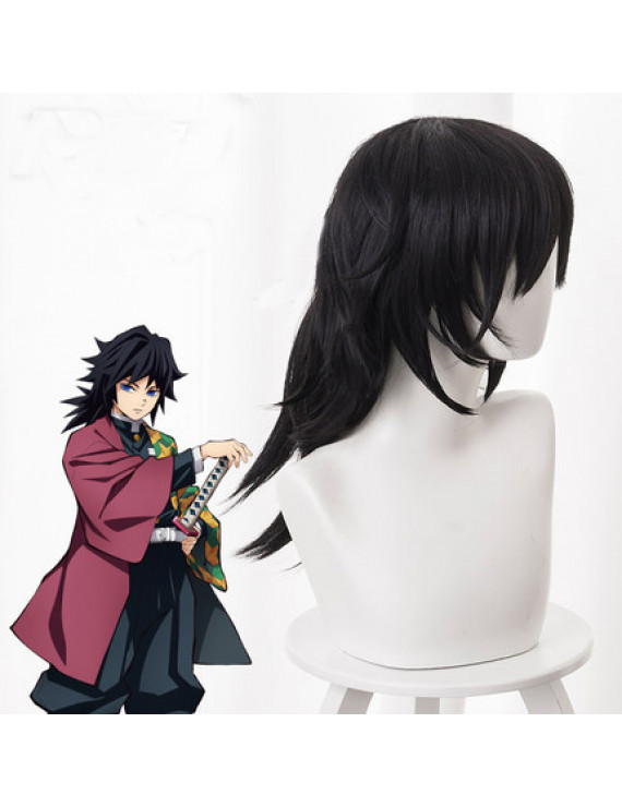 Demon Slayer: Kimetsu no Yaiba Tomioka Giyuu Cosplay Wig ( free ...