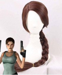 Long lara croft Brown cosplay wig for Tomb Raider