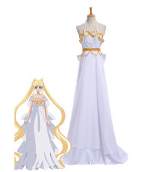 Sailor Moon Tsukino Usagi White Queen Dress Cosplay Costume