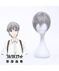 Fruits Basket Yuki Soma Grey Anime Cosplay Wig