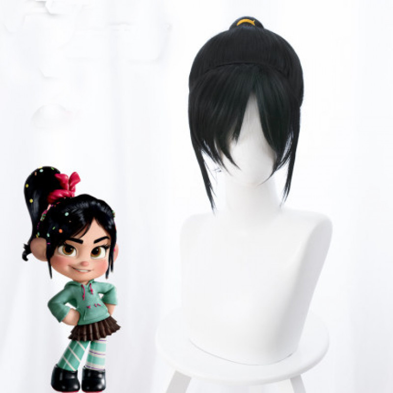 Wreck It Ralph Vanellope von Schweetz Black Cosplay Wig ( free shipping ...